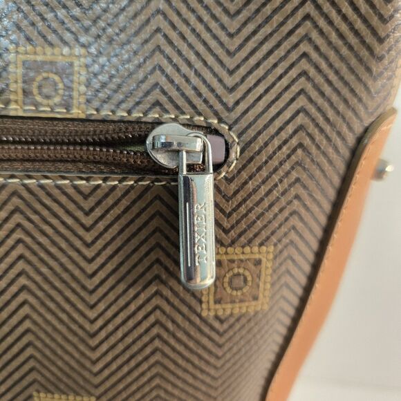 Vintage Texier Tan Leather Shoulder Bag‎ Zip Inner Pocket Single Handle France - Picture 6 of 11